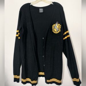 Warner Bros. Black and Yellow Hufflepuff Cardigan